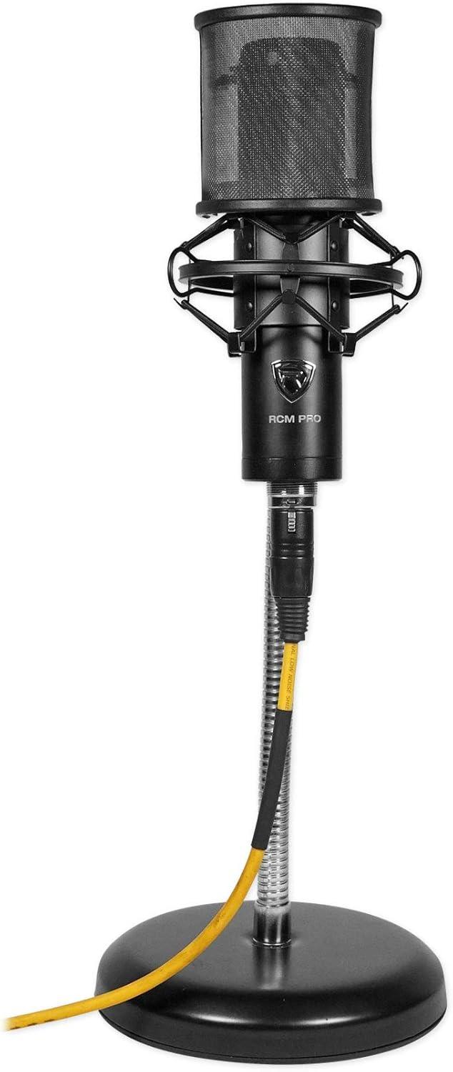 imageRockville RockPop Curve Pop Filter Windscreen Curved Mesh Lightweight 0064 lbs Broad Mic Compatibility Durable Metal for Studio Recording and PodcastingElastic Mount On Mic