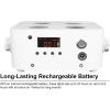 imageRockville Mini IR4 White LED Wash Light RGBWAUV Compact App Control LCD Wireless DMX Remote Rechargeable Perfect for DJ ampamp Event LightingWhite