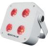 imageRockville Mini IR4 White LED Wash Light RGBWAUV Compact App Control LCD Wireless DMX Remote Rechargeable Perfect for DJ ampamp Event LightingWhite