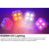 imageRockville Mini IR4 White LED Wash Light RGBWAUV Compact App Control LCD Wireless DMX Remote Rechargeable Perfect for DJ ampamp Event LightingWhite