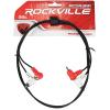 imageRockville RCDR3RR 3ft Dual RCA to Dual RCA Cable 100 Copper Right Angle Connectors HighFidelity Audio Durable Build for Home Audio and DJ Setups