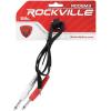 imageRockville RCDSM3B 3ft 35mm TRS to Dual 14quot Y Cable 100 Copper Durable 90 Copper Mesh Shielding HighFidelity Audio for Musicians and DJs