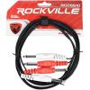 imageRockville RCDSS10B Dual Mono 14quot TS to Same Cable 10ft NickelPlated 100 Copper 90 OFC Spiral Shielding Durable ampamp Flexible for Musicians and DJs