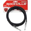 imageRockville RCGT10B 10ft 14 TS to 14 TS Instrument Cable 24 AWG OFC NickelPlated Connectors 90 OFC Shielding Durable PVC Jacket for Guitarists and Studio Musicians