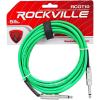 imageRockville RCGT10G 10ft 14 TS to 14 TS Instrument Cable Green OxygenFree Copper 90 OFC Shield Durable PVC Jacket for Guitar Bass and Keyboards