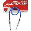 imageRockville RCGT15BL 15ft 14 TS to 14 TS Instrument Cable 100 OFC 90 Shielding NickelPlated Connectors Blue for Guitarists and Studio Use
