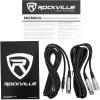 imageRockville RCM03 Pro Studio Condenser Microphone Cardioid Pattern 30Hz20kHz Frequency Response Metal Shock Mount Includes XLR ampamp 35mm Cables for Podcasting and Studio Recording