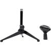 imageRockville RDTS Adjustable Height Studio Desktop Tripod Microphone Stand Metal Build Foldable Design Mic Clip Adapter Included for Podcasting and Streaming
