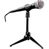 imageRockville RDTS Adjustable Height Studio Desktop Tripod Microphone Stand Metal Build Foldable Design Mic Clip Adapter Included for Podcasting and Streaming