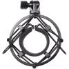 imageRockville ROCKSHOCK Silver Metal Studio Microphone Shock Mount with Foam Insert Fits 43mm48mm Mics Standard 58quot Thread with 38quot Adapter for Studio Recording and Podcasting MicsBlack