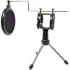 imageRockville RTMS21 Dynamic Desktop Tripod Microphone Stand with Shock Mount and Pop Filter Adjustable Angle Durable Lightweight Ideal for Podcasting Recording Broadcasting