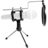 imageRockville RTMS21 Dynamic Desktop Tripod Microphone Stand with Shock Mount and Pop Filter Adjustable Angle Durable Lightweight Ideal for Podcasting Recording Broadcasting
