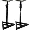 imageRockville RVSM1 Pair of NearField Studio Monitor Stands Adjustable Height 3345in HeavyDuty Steel EVA Foam Padding Vibration Reduction for Home Studio Musicians and Audio EngineersRVSM1