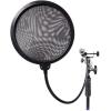 imageRockville RockPop Curve Pop Filter Windscreen Curved Mesh Lightweight 0064 lbs Broad Mic Compatibility Durable Metal for Studio Recording and PodcastingGooseneck w Clamp