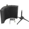 imageRockville RockShield 1 3Panel Studio Microphone Isolation Shield SoundDampening Foam Tripod Desktop Mic Attachment Portable Aluminum Frame for Podcasting and Home Studio Recording