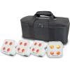 imageRockville 4 Pack MINI RF4 V2 White LED Wash Up Light RGBWAUV Compact App Remote LCD Wireless DMX Rechargeable Perfect for DJParty LightingWhite