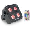 imageRockville Mini IR4 White LED Wash Light RGBWAUV Compact App Control LCD Wireless DMX Remote Rechargeable Perfect for DJ ampamp Event LightingBlack