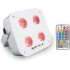 imageRockville Mini IR4 White LED Wash Light RGBWAUV Compact App Control LCD Wireless DMX Remote Rechargeable Perfect for DJ ampamp Event LightingWhite