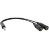 imageRockville RC1DTRS 1 Ft Headphone Splitter Cable 14quot TRS Male to Dual 14quot TRS Female 26 AWG 90 Spiral Shield Pro Audio for Studio ampamp DJ Use