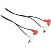 imageRockville RCDR3RR 3ft Dual RCA to Dual RCA Cable 100 Copper Right Angle Connectors HighFidelity Audio Durable Build for Home Audio and DJ Setups