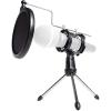 imageRockville RTMS21 Dynamic Desktop Tripod Microphone Stand with Shock Mount and Pop Filter Adjustable Angle Durable Lightweight Ideal for Podcasting Recording Broadcasting