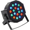 imageRockville RockPAR50 18W LED RGB Par Can Wash Light with DMX SoundActivated Mode Power DaisyChain Dual Bracket for DJs and Club LightingBlack