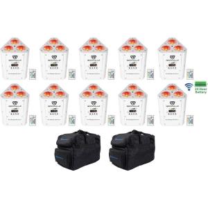 image10 Rockville RockWedge LED White RGBWAUV Rechargeable Wireless DMX LightsBag