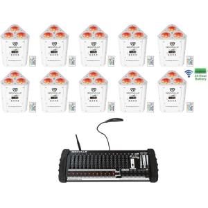 image10 Rockville RockWedge White LED Battery Lights384 Ch Wireless DMX Controller