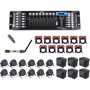 imageRockville 192Channel DMX ControllerLighting TransmitterReceiver12 Par Lights