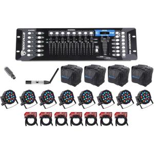 imageRockville 192Channel DMX ControllerLighting TransmitterReceiver8 Par Lights