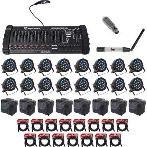 imageRockville 384Channel DMX ControllerLighting TransmitterReceiver16 Par Lights