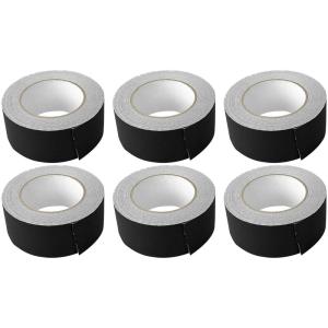 imageRockville 6 Rolls Pro AudioStage Wire Rock Gaff Black Gaffers Tape 2quot x100 Ft
