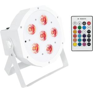 imageRockville BATTERY PAR 61 White 36W Rechargeable RGBWAUV DMX Wash Light 15Hour Battery Sound Activated IR Remote Replaceable Battery 25 degree Beam Angle for DJs and Event LightingWhite