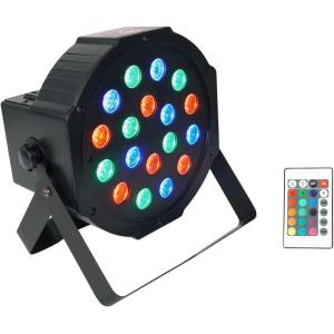 imageRockville Battery PAR 50 18W LED DMX Wash UpLight Rechargeable Battery Remote Control RGB Color Mixing Sound Activated for DJs Clubs Parties WeddingsBlack Green