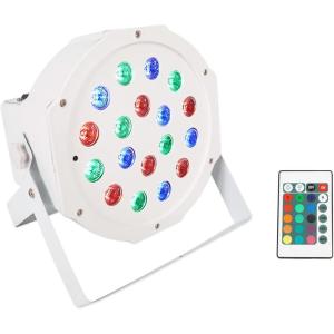 imageRockville Battery PAR 50 18W LED DMX Wash UpLight Rechargeable Battery Remote Control RGB Color Mixing Sound Activated for DJs Clubs Parties WeddingsWhite