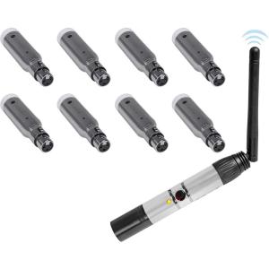 imageRockville DMXWTR Wireless DJ DMX Lighting Transmitter8 Rechargeable Receivers