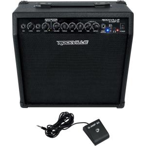 imageRockville GAMP 30 Watt Guitar Combo Amplifier Bluetooth Mic Input Footswitch Delay Effect for Home Practice and Small Gigs30 Watt