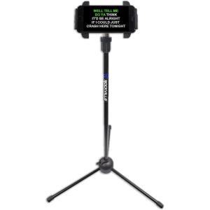 imageRockville IPS20 Adjustable Tripod Stand for Tablets and Phones Universal Fit 360 Rotation Collapsible Design Perfect for Musicians Presenters and Content Creators