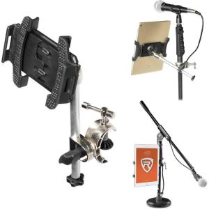 imageRockville IPS44 Universal TabletSmartphone Mount Clamps to 1quot StandDesk MultiAngle Adjustment ScratchFree Grip 360Degree Swivel for Musicians and Presenters