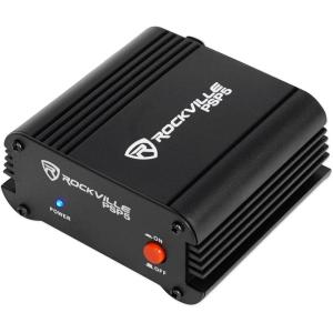imageRockville PSP5 48V Phantom Power Supply Box for Condenser Microphones LowNoise Compact Design Universal Compatibility for Home Studio Recording and Podcasting