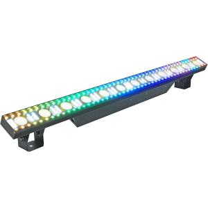 imageRockville Pixel Hybrid Bar 90W Light Strip WashStrobeBlinder BatteryPowered Wireless DMX RGB Effects Perfect for DJs and Stage Performers