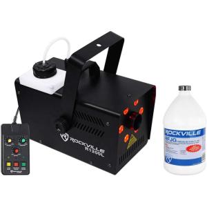 imageRockville R1200L FogSmoke Machine w LEDs 7 Channel DMX2 RemotesGallon Fluid