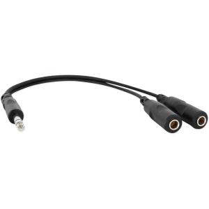 imageRockville RC1DTRS 1 Ft Headphone Splitter Cable 14quot TRS Male to Dual 14quot TRS Female 26 AWG 90 Spiral Shield Pro Audio for Studio ampamp DJ Use