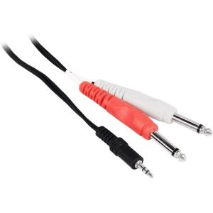 imageRockville RCDSM3B 3ft 35mm TRS to Dual 14quot Y Cable 100 Copper Durable 90 Copper Mesh Shielding HighFidelity Audio for Musicians and DJs
