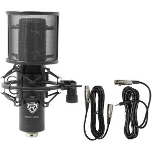 imageRockville RCM PRO Professional Studio Condenser Microphone Samsung Capacitors Cardioid Pattern Shock Mount Included Large Diaphragm for Vocals and Podcasting