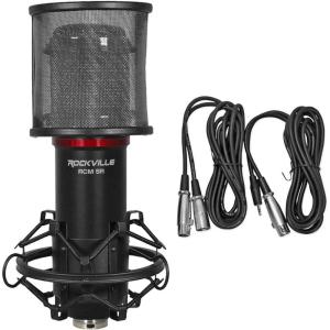imageRockville RCM SR Condenser Mic Studio Recording Samsung Capacitors Cardioid Pattern 25mm Cartridge Low Noise Durable Zinc Body ampamp Steel Head for Vocals Podcasts and Live Performances