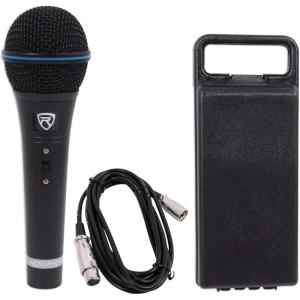 imageRockville RMMXLR Super Cardioid Dynamic Microphone 600 Ohm Metal Body OnOff Switch 10ft XLR Cable Black Finish for Live Performances and Vocals
