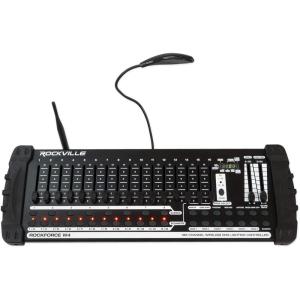 imageRockville ROCKFORCE W4 384 Channel Wireless DMX Lighting Controller MIDI Control Builtin 24GHz Transmitter Music Triggering Wide Voltage Input for DJs and Stage Lighting