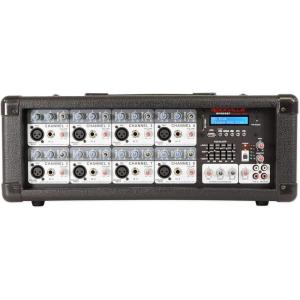 imageRockville RPM80BT 2400W Powered 8 Channel MixerAmplifier Bluetooth EQ ReverbDelay USB Phantom Power for Live Sound and Studio Use