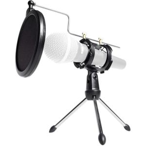 imageRockville RTMS21 Dynamic Desktop Tripod Microphone Stand with Shock Mount and Pop Filter Adjustable Angle Durable Lightweight Ideal for Podcasting Recording Broadcasting
